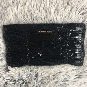 Michael Kors black snake skin wristlet